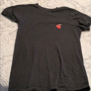 Black T-shirt with cherries